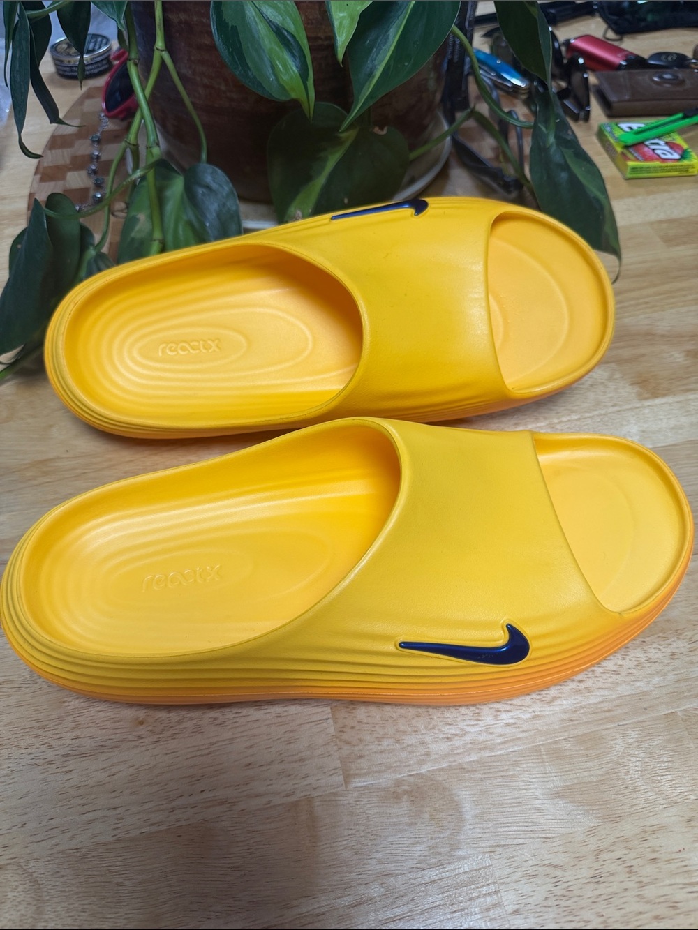 Nike Men’s  Slide Sandals with Navy Swoosh